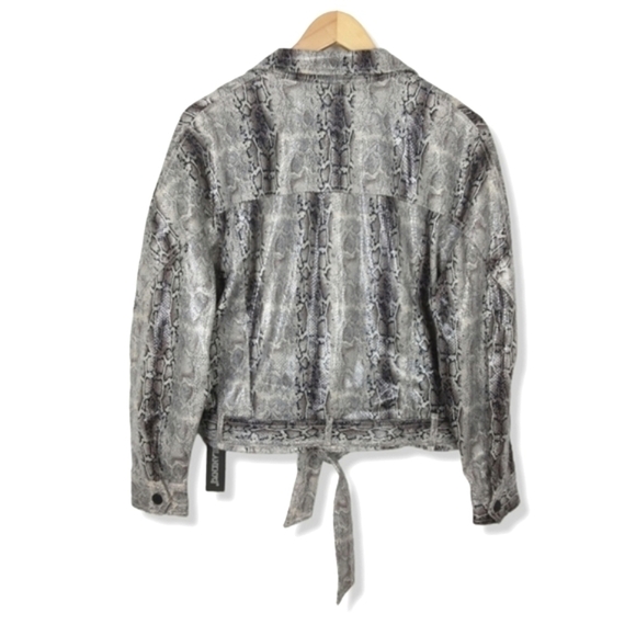 NWT Blank NYC Here We Go Again Faux Leather Snake Moto Jacket Size Small $128 - Picture 8 of 11